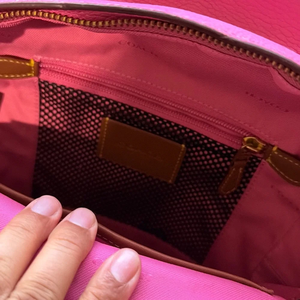 Coach Vibrant Pink Leather Backpack - Picture 7 of 11